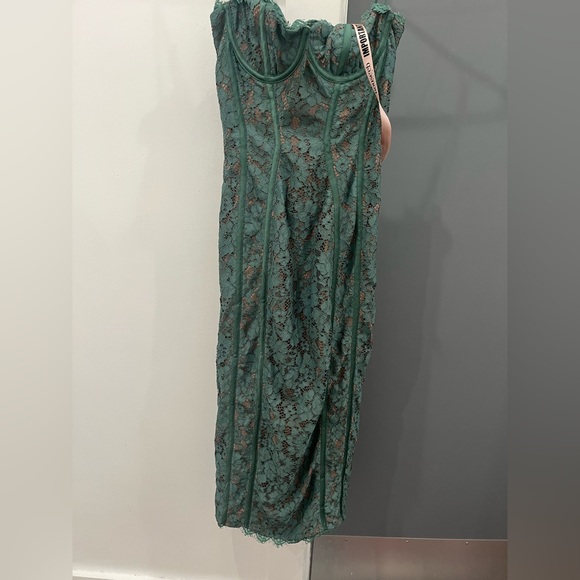NWT House of CB Midi Maxi Dress Green Lace Joelle Underwire Bodycon size S - Picture 4 of 10